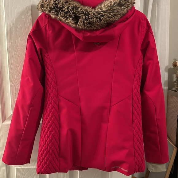 Winter/Ski OBERMEYER SIREN FAUX FUR JACKET WOMEN'S. RED/SIZE 6 - Picture 2 of 10